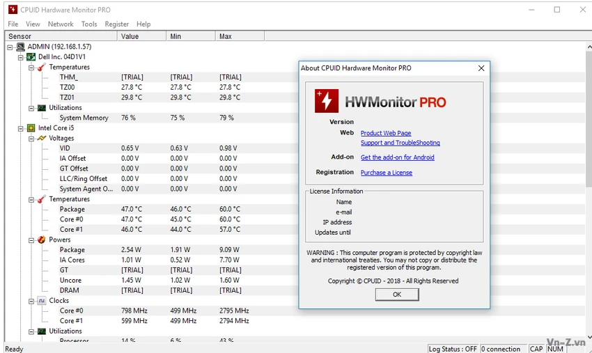 HWMonitor Pro screenshot