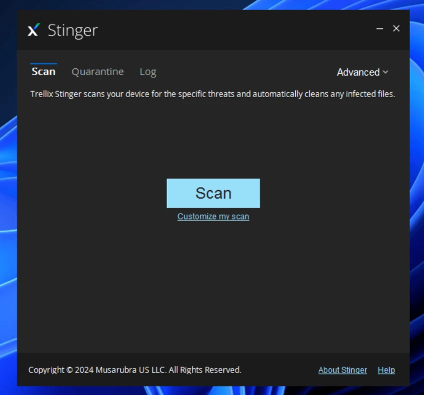 Trellix Stinger screenshot