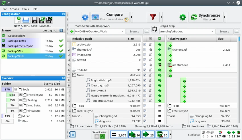 FreeFileSync screenshot