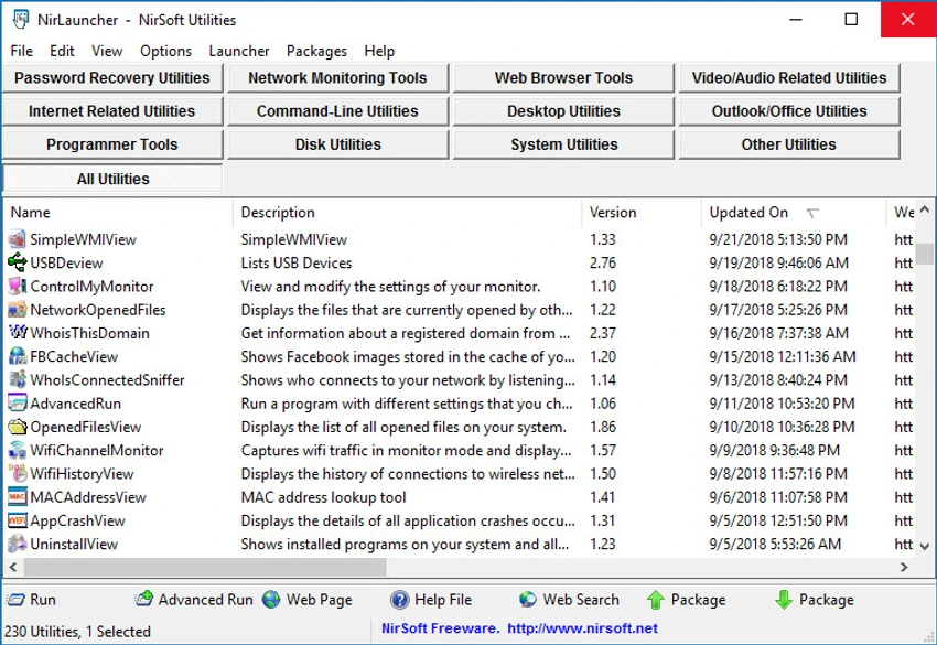 NirLauncher Package screenshot