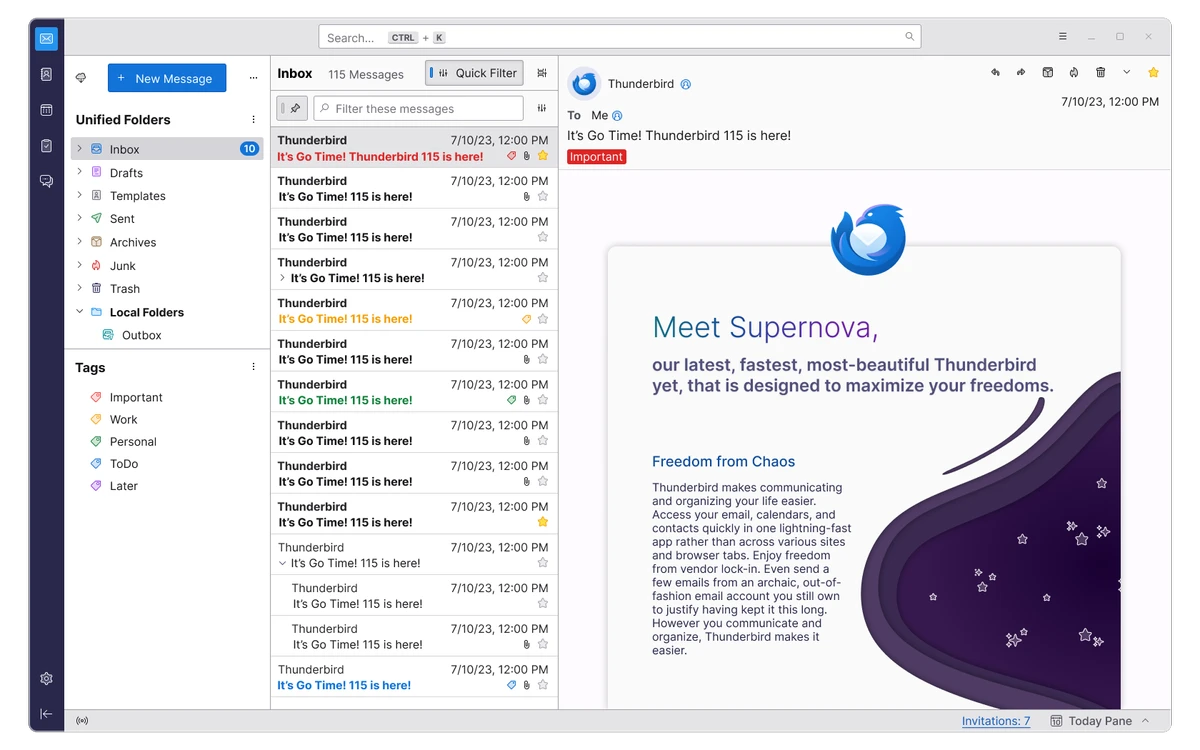 Mozilla Thunderbird screenshot