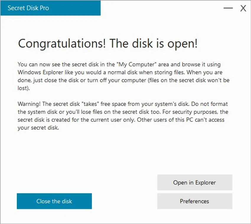 Secret Disk screenshot