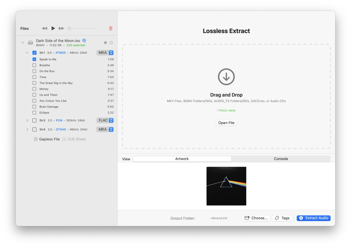 Lossless Extract screenshot
