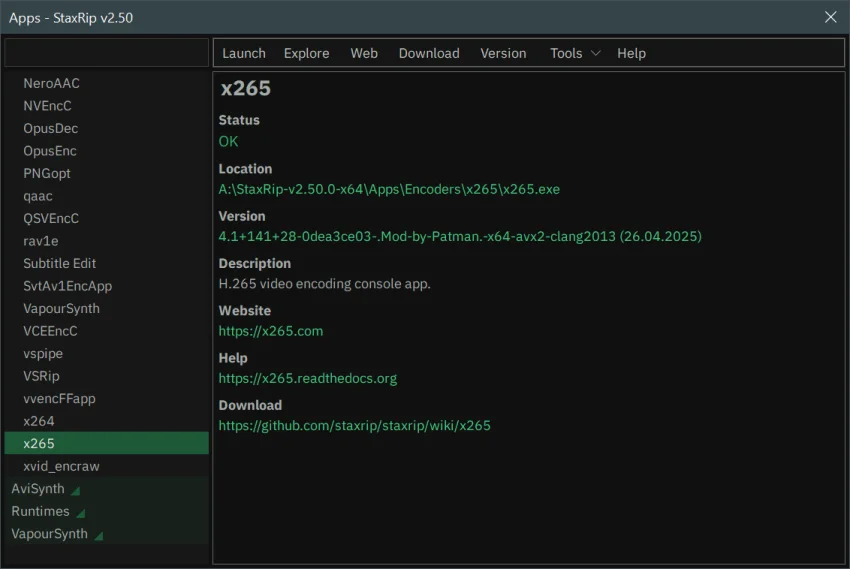 StaxRip screenshot