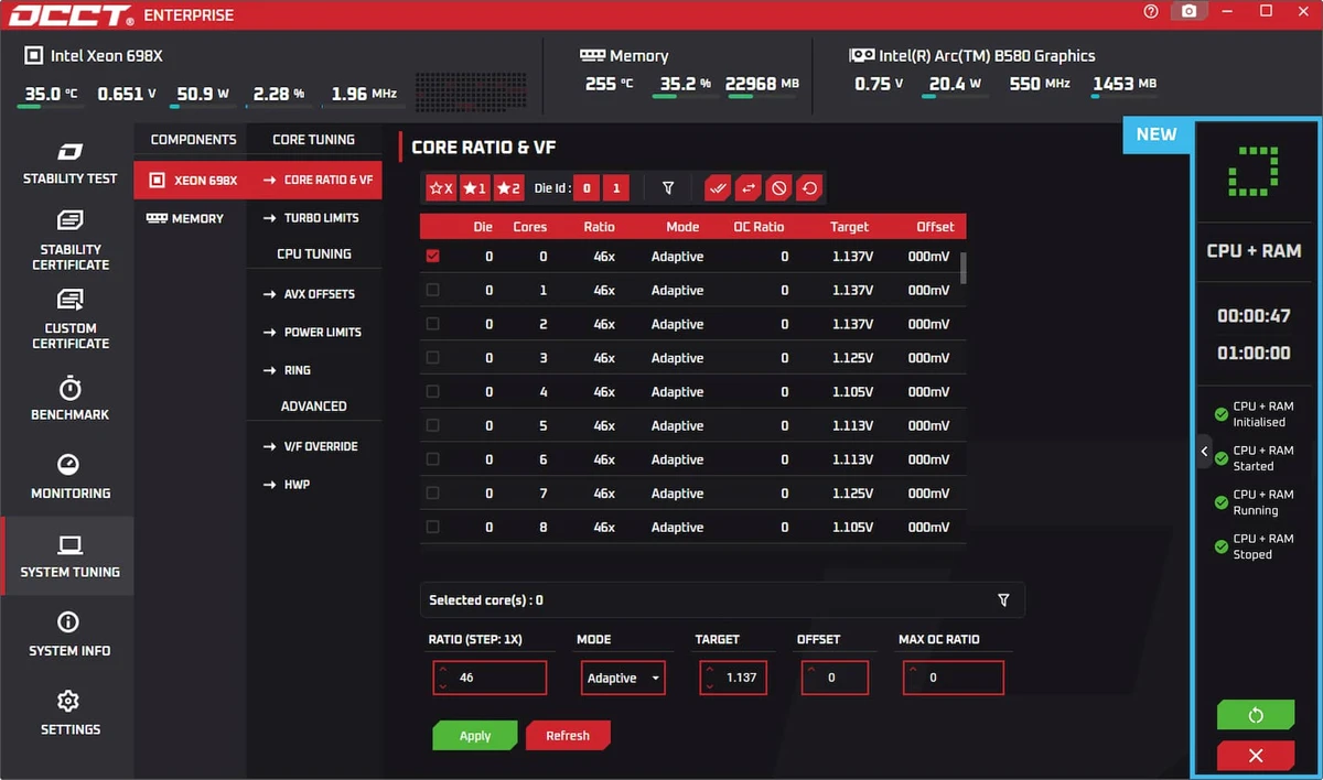 OCCT screenshot