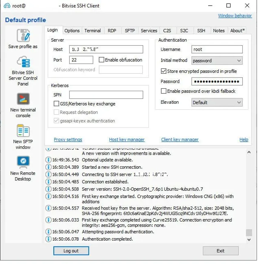 Bitvise screenshot