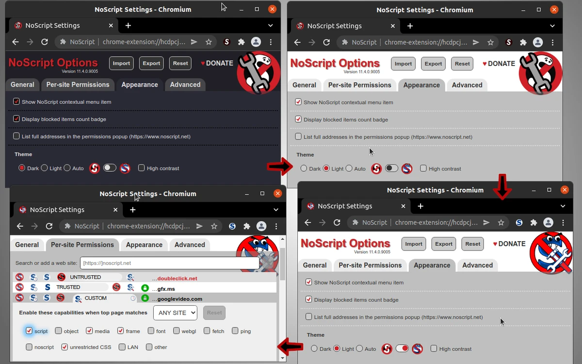 NoScript screenshot