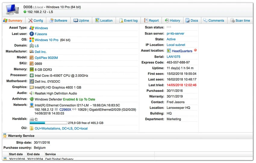 Lansweeper screenshot