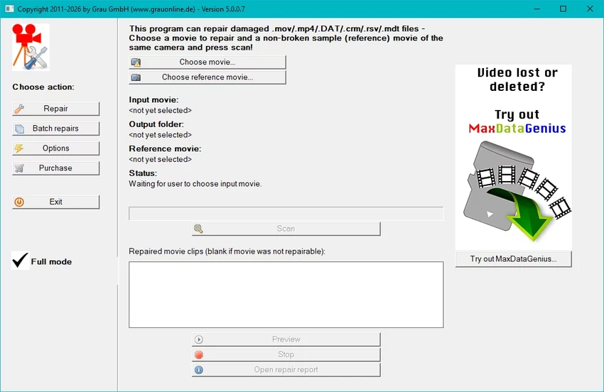 Video Repair Tool screenshot
