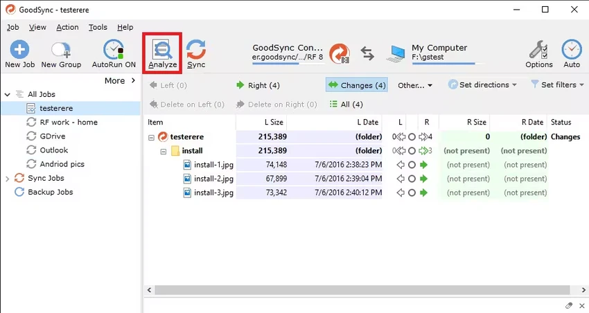 GoodSync screenshot