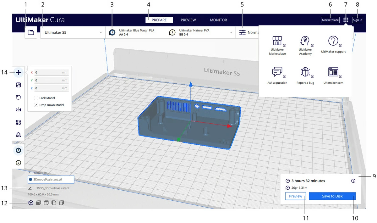 Ultimaker Cura screenshot