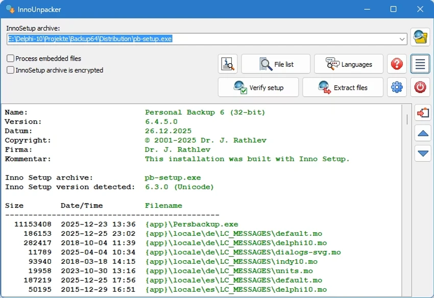 Inno Setup Unpacker screenshot