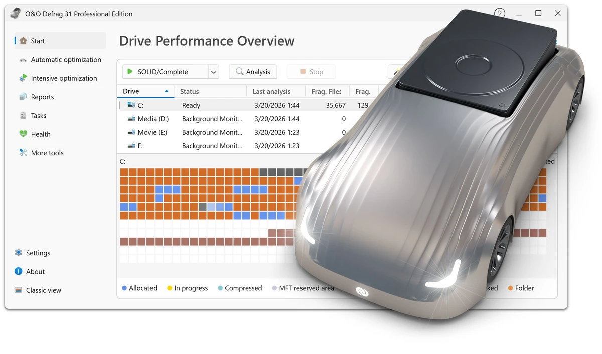 O&O Defrag Professional screenshot
