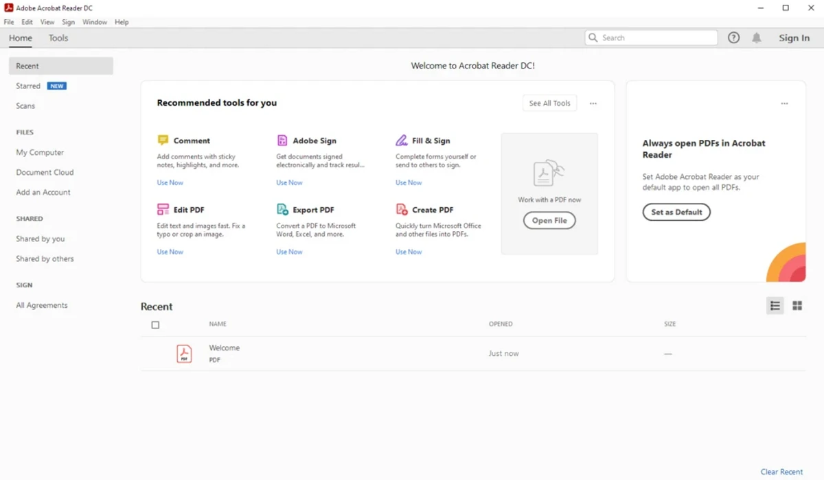 Adobe Acrobat Reader DC screenshot