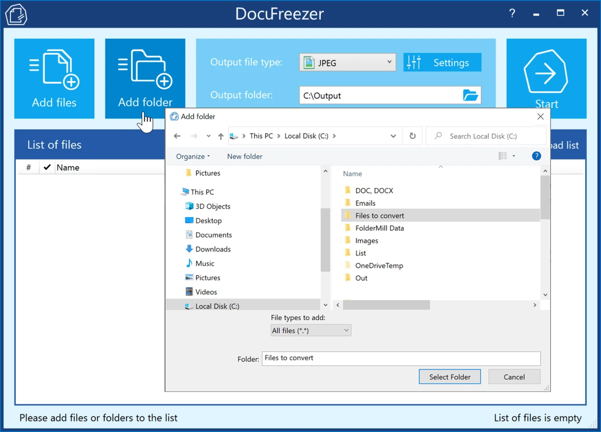 DocuFreezer screenshot