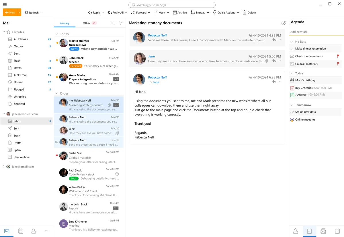 eM Client screenshot