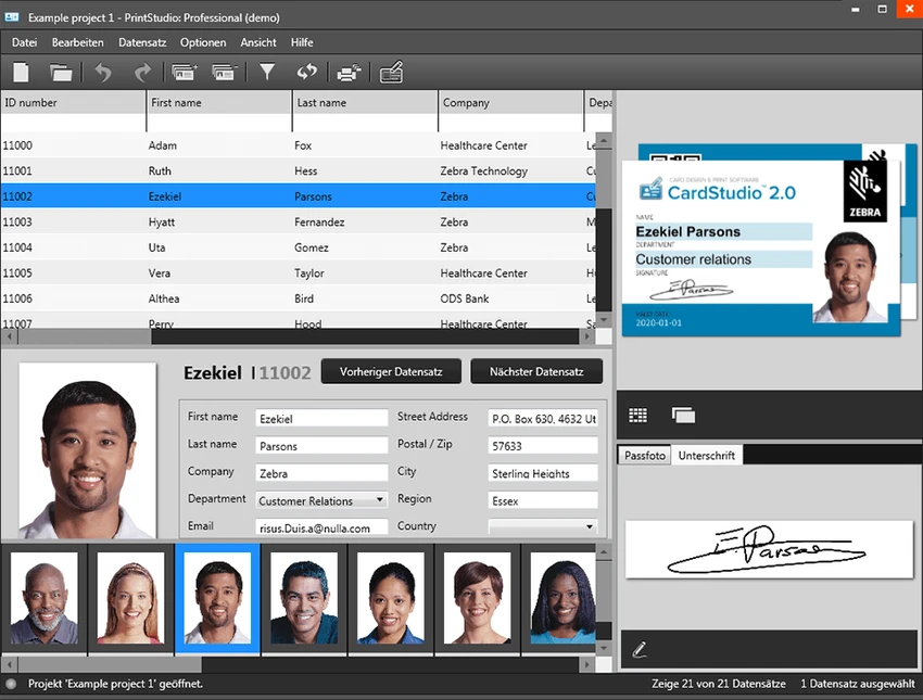 Zebra CardStudio screenshot