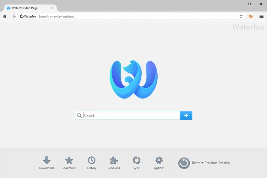 Waterfox screenshot