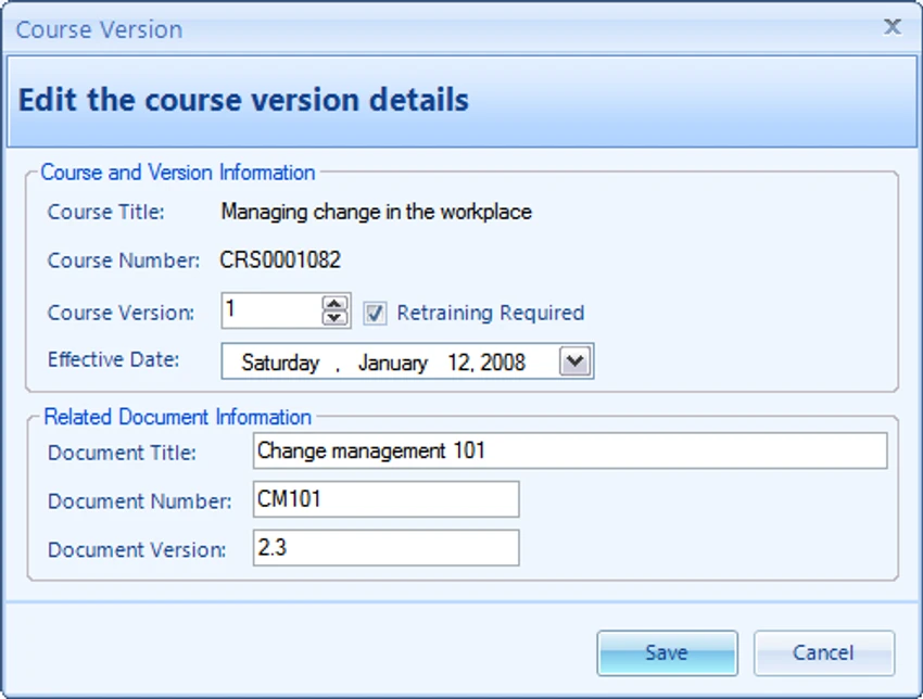 Training Manager screenshot