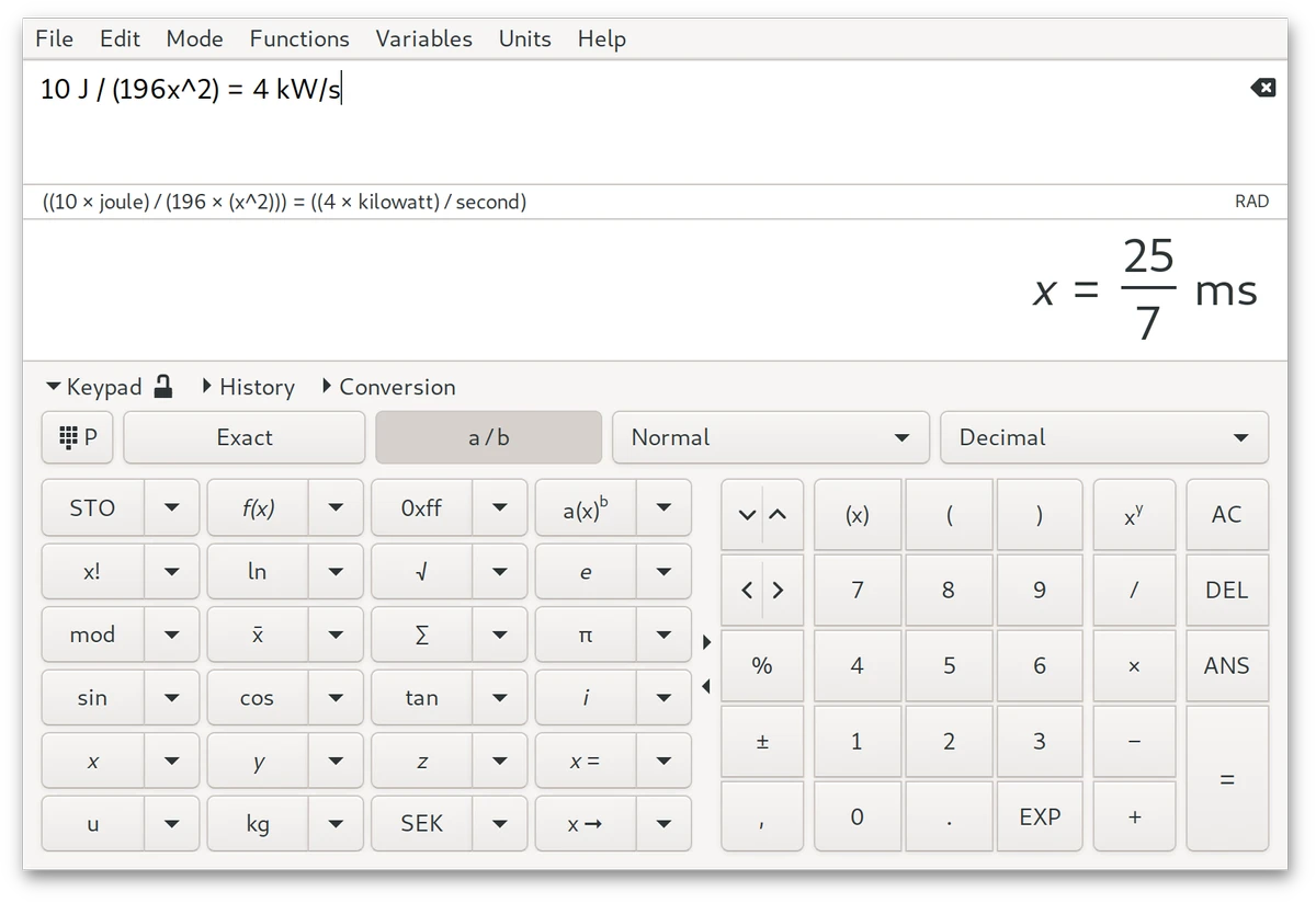 Qalculate! screenshot